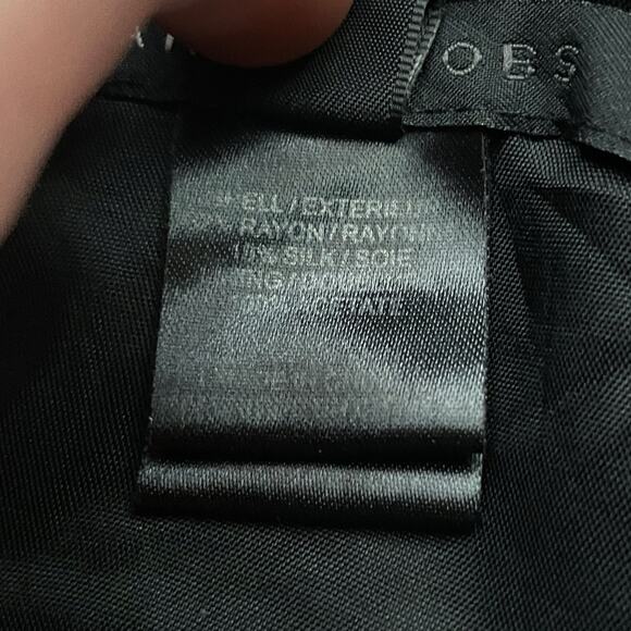 MARC JACOBS Womens Black Silk Crushed Velvet Bow Belted Jacket Blazer Coat - Picture 14 of 16